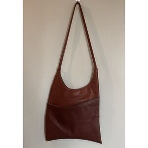 Tom Thomas Leathers‎ Asymmetrical  Angle Purse Brown Vintage 90s